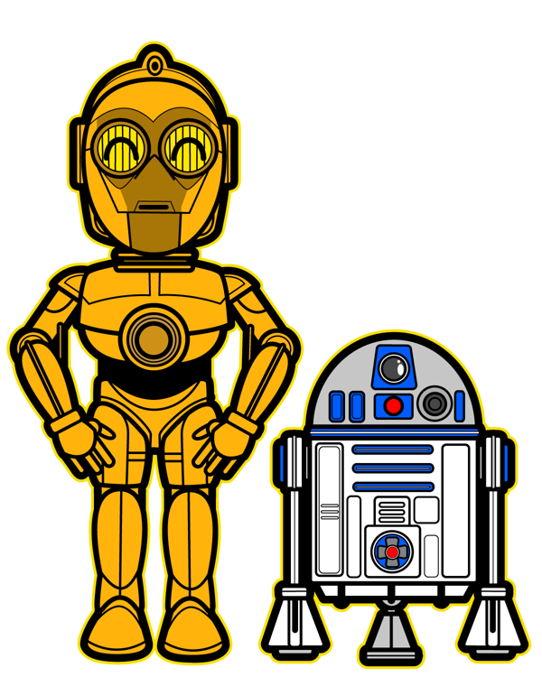 R2-d2 And C3 Po Clipart