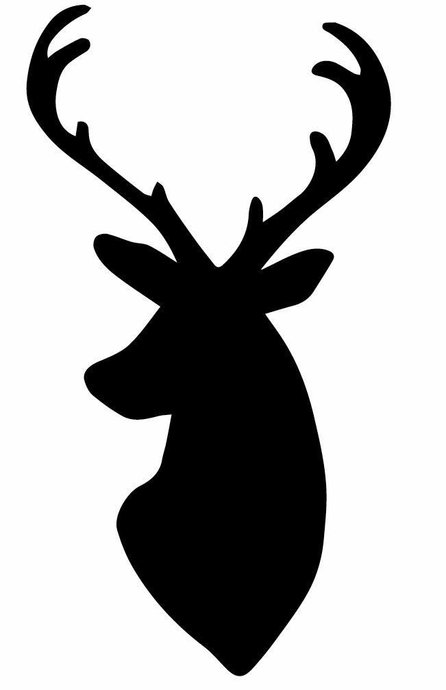 Doe deer head clipart black and white