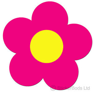 36 HOT PINK DAISY FLOWER STICKERS Car / Wall Decals Graphics ...