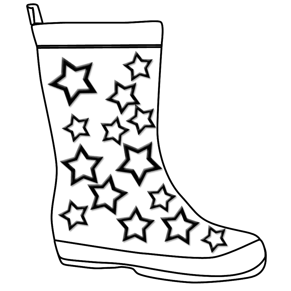 The Boot Kidz | Outline of Wellington Boot/Stencil for colouring-in