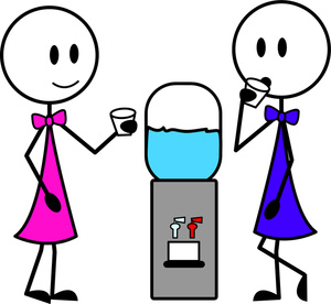Women Clipart Image - Two Women Standing around the Office Water ...