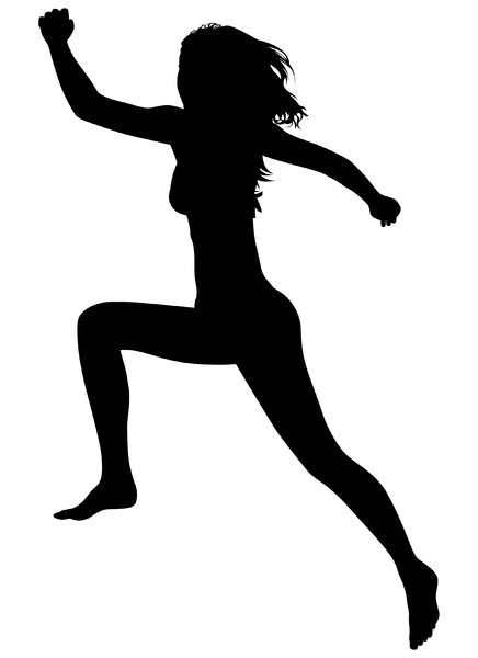 Girl Running Silhouette - Free Clipart Images