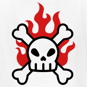 Flaming Skull & crossbones | Anvil Graphic Design, Inc.