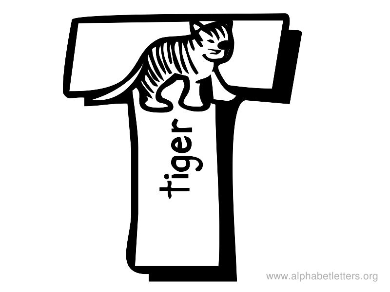 Letter t clipart black and white