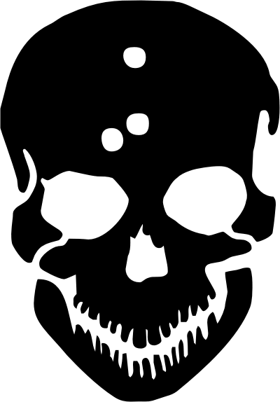Skull with Bullet Holes Decal, Skull and Crossbones decals, skull ...