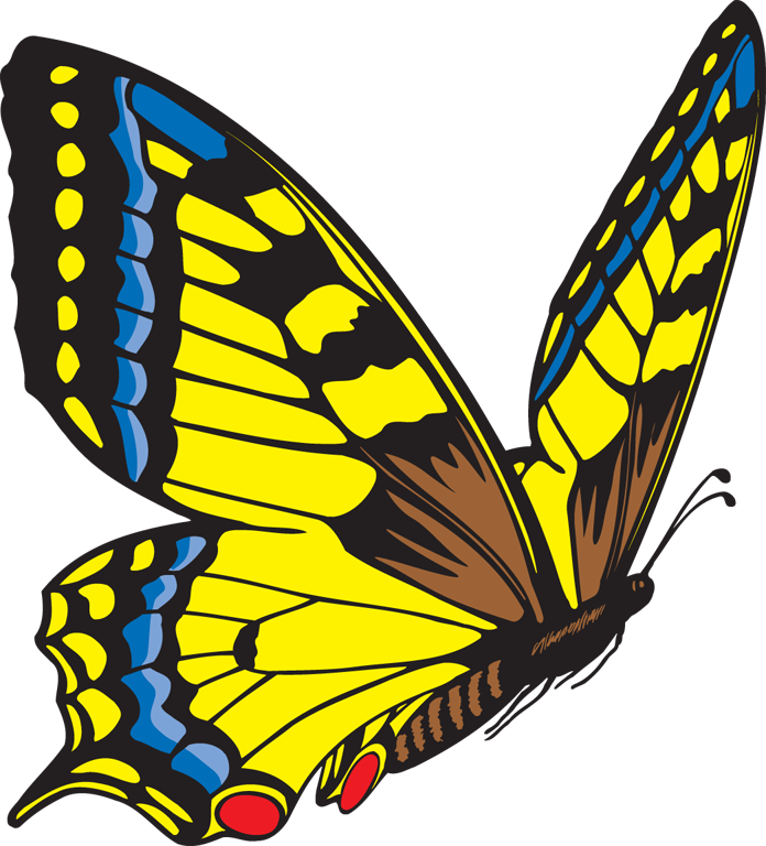 free yellow butterfly clip art - photo #1