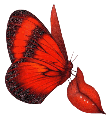 All Graphics » Red Butterfly kissing Red Lips
