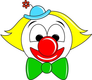 Clown Face Clipart Image - Colorful Clown Face