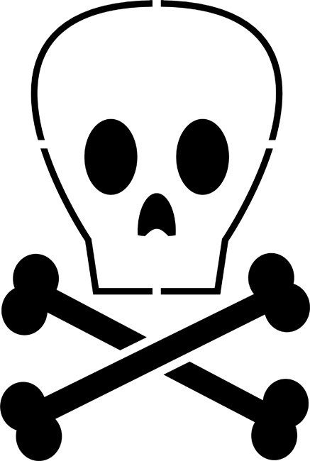 Toothless Skull and Crossbones Stencils- stencilease.