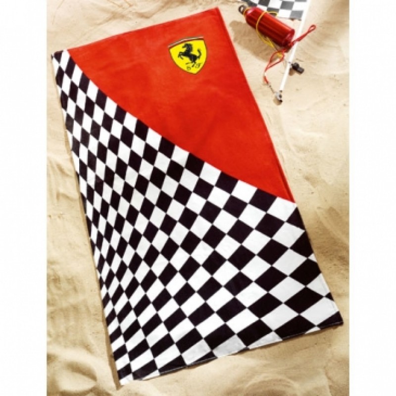 Prancing Horse Clothing Ferrari Red Checkered Flag Logo Beach ...