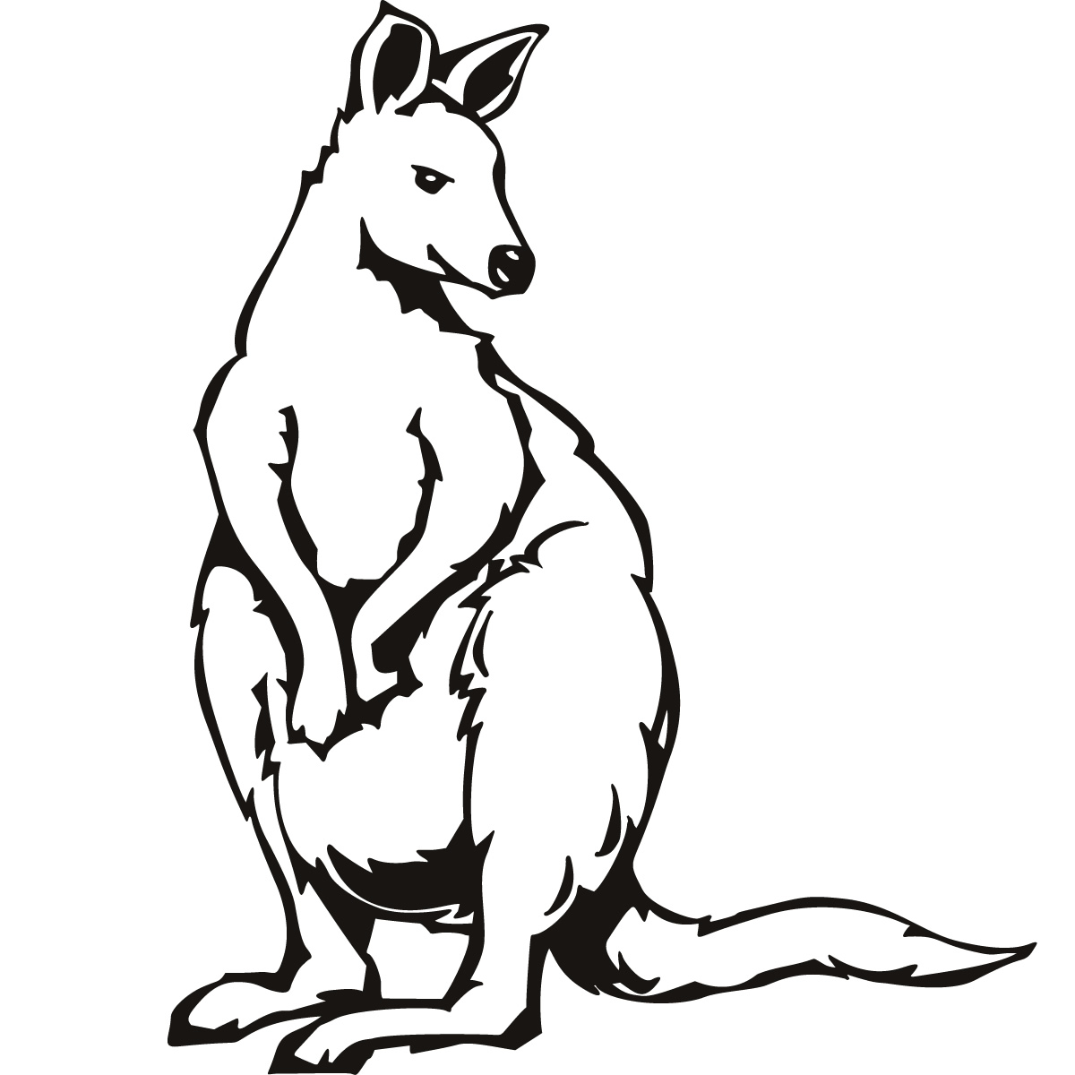 kangaroo coloring pages preschool black - photo #19