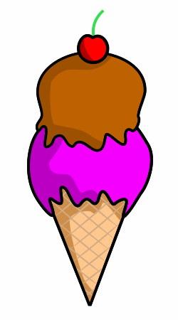 Drawing a cartoon ice cream cone