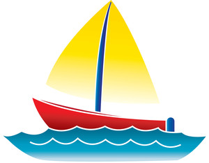 Sailboat Clipart Image - Clip Art Illustration Of A Boat Sailing ...