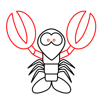 ... Drawing a cartoon lobster ...
