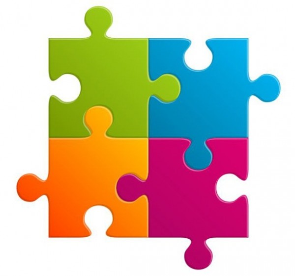 4 Piece Jigsaw Puzzle Template - ClipArt Best