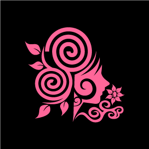 Flower Clipart - Pink Swirl Flower Girl with White Background ...