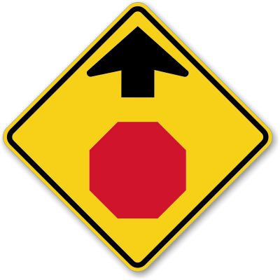 Stop Symbol And Arrow Pointing Up Signs, SKU: K-