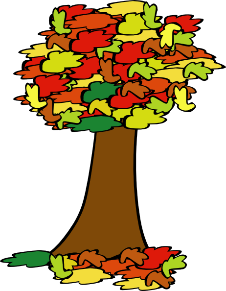 Fall Coloured Tree clip art Free Vector