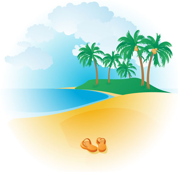 Tropical Beach Clipart - Free Clipart Images