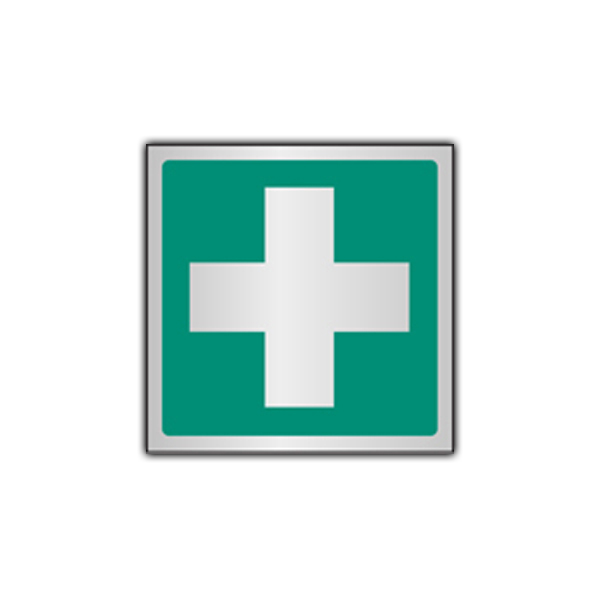 First aid symbol 100x100mm aluminium, Office and School