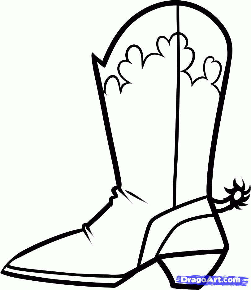 Cowboy Boot Coloring Pages - ClipArt Best
