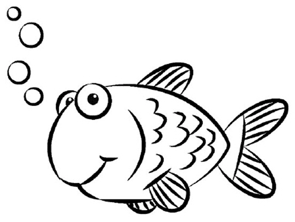 Gold Fish Coloring Page - Free Clipart Images