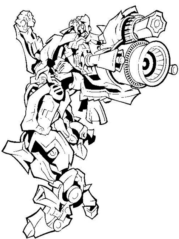Bumblebee Firing Bazooka in Transformers Coloring Page - Download ...