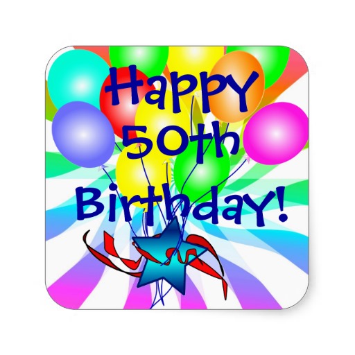 Happy 50th Birthday Stickers, Happy 50th Birthday Sticker Designs