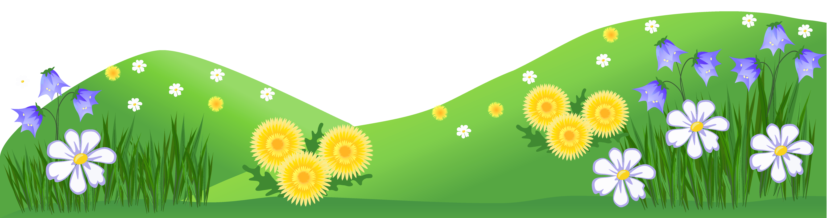 Grass Ground with Flowers Clipart