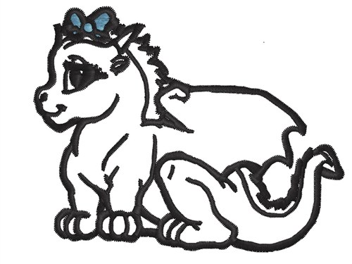 Outlines Embroidery Design: Baby Dragon Outline from King Graphics ...