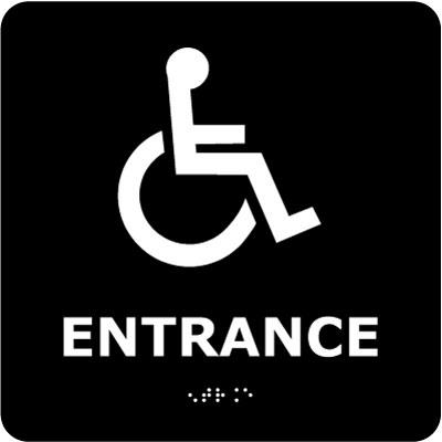 Entrance with Handicap Symbol Graphic Braille Sign - 25371 ...
