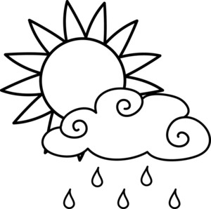 Sun and clouds clipart black and white - ClipartFox