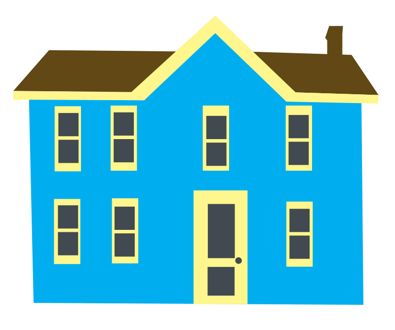 Blue clipart house