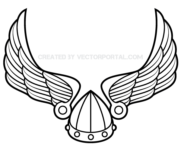 Winged Viking Helmet Vector Image | Download Free Vector Art ...