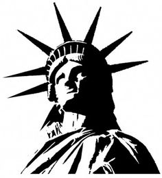 Statue of liberty black and white clipart