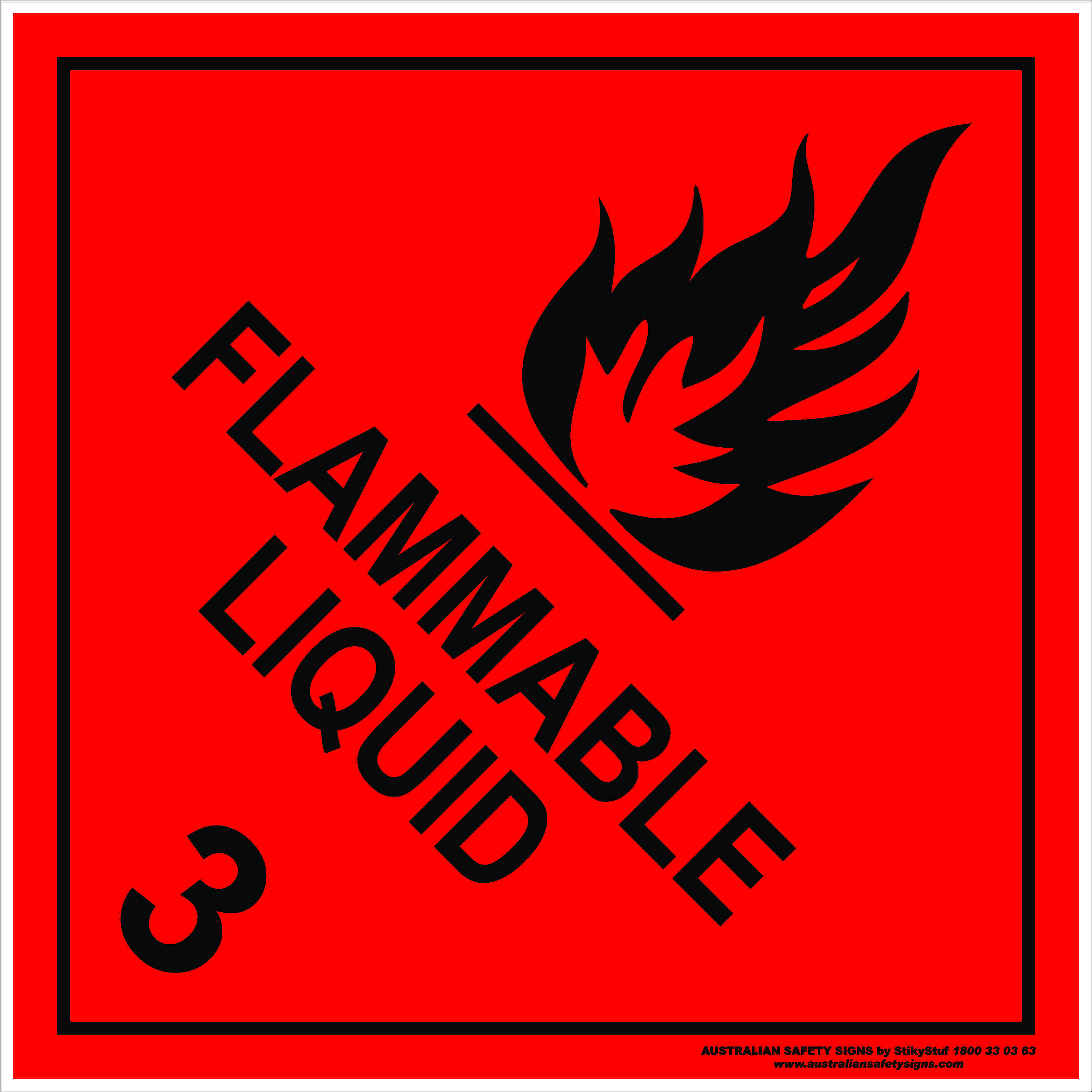 CLASS 3 FLAMMABLE LIQUID BLACK Discount Safety Signs Australia CLASS 3 FLAMMABLE LIQUID BLACK Discount Safety Signs Australia