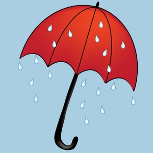 Umbrella with raindrops clipart