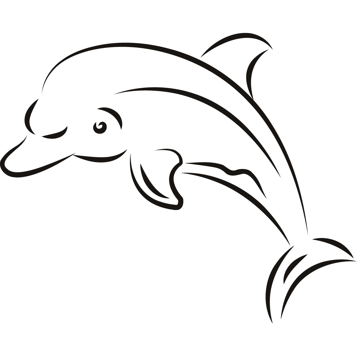 Dolphin outline clipart