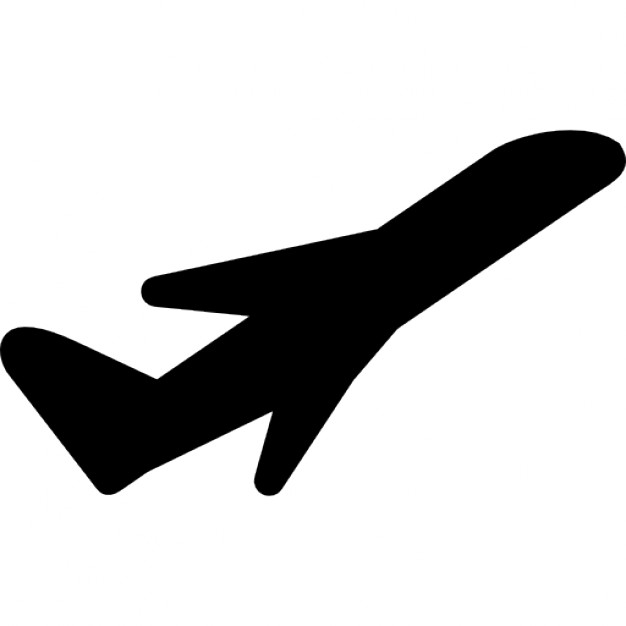 Airplane black silhouette, take off, IOS 7 interface symbol Icons ...