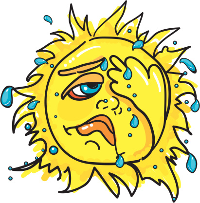 Sweat Sun Heat Temperature Cartoon Clip Art, Vector Images ...