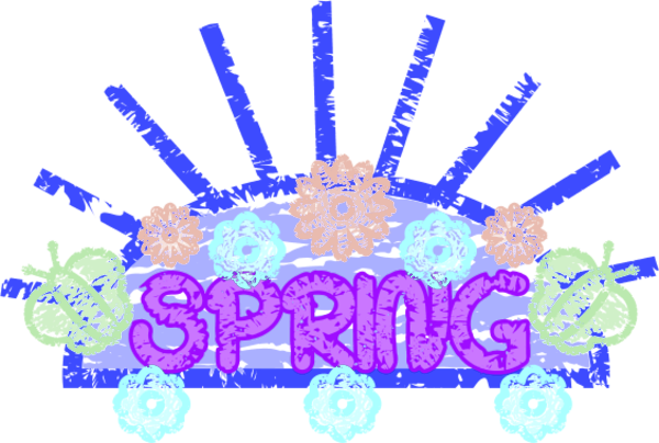 Spring Word Art - vector Clip Art