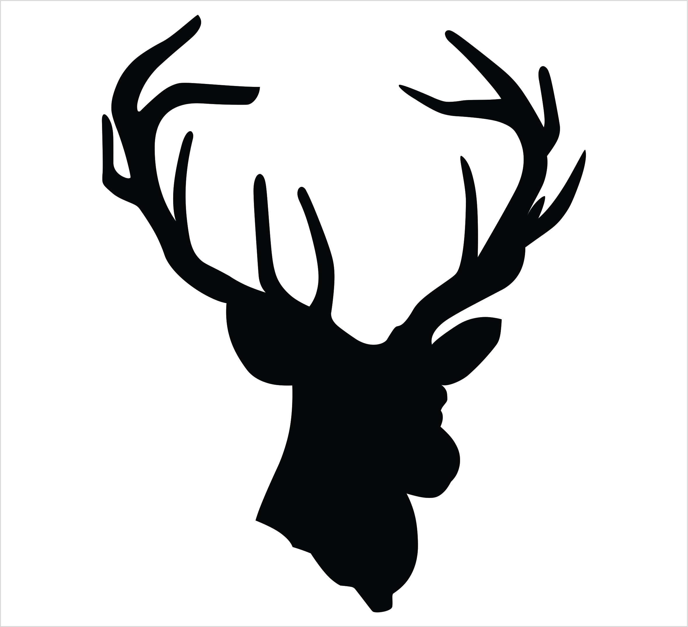Heart Antler Deer Head Silhouette — Crafthubs