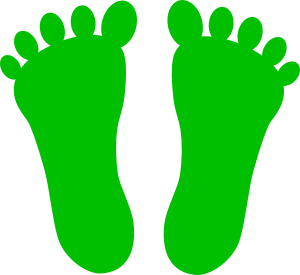 Green baby footprints clipart