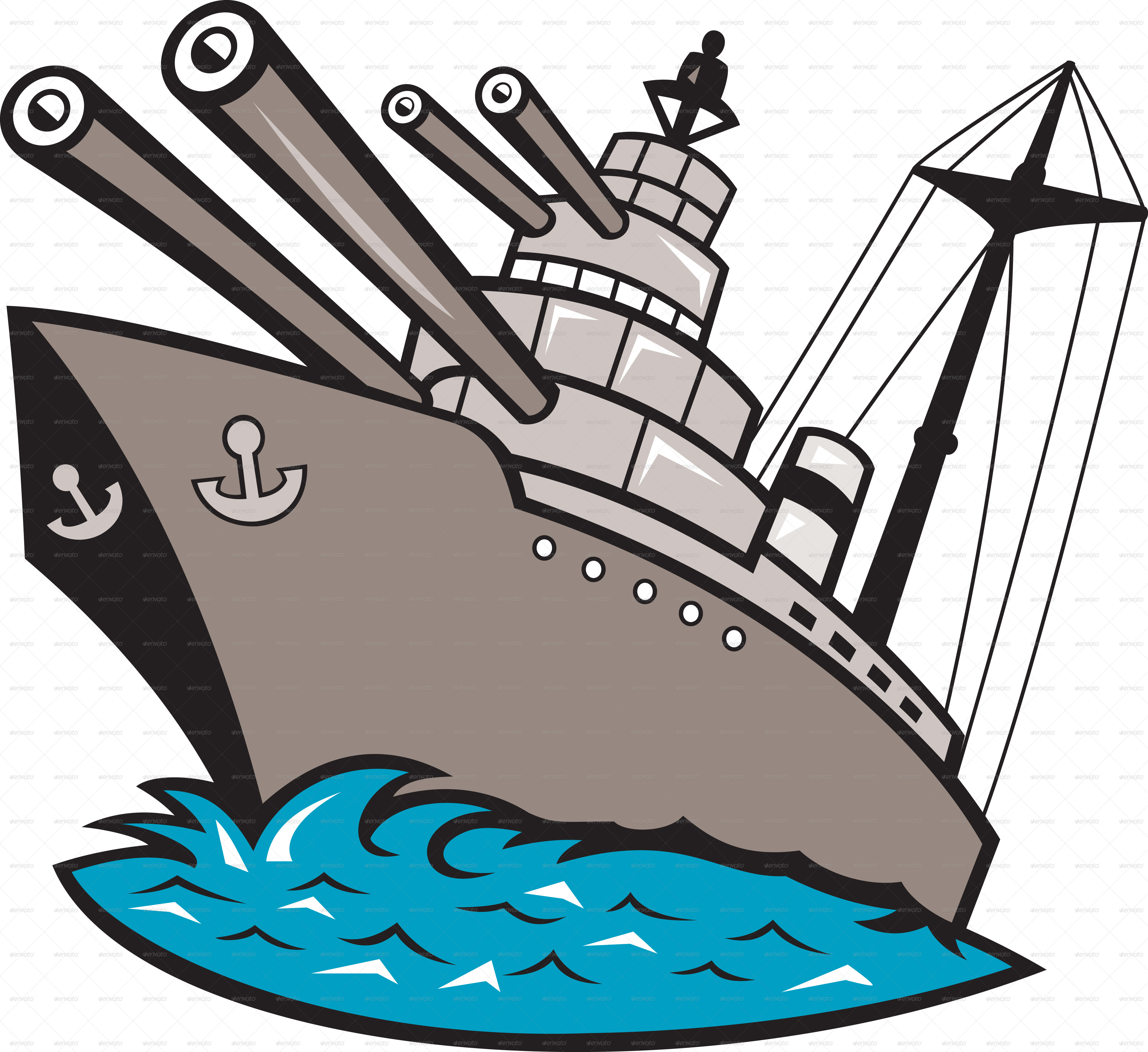 Wwii Battleships Clipart