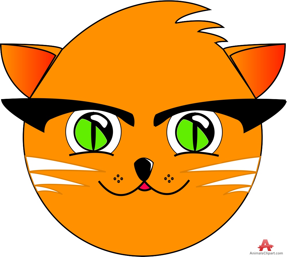 Stylist Cat Cartoon Face Clipart | Free Clipart Design Download