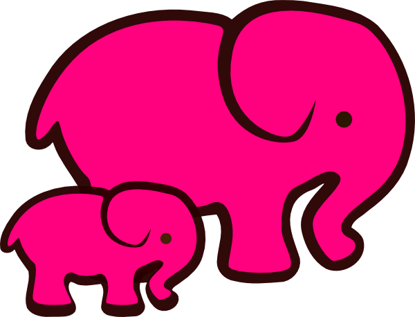 Mommy And Baby Elephant Clipart