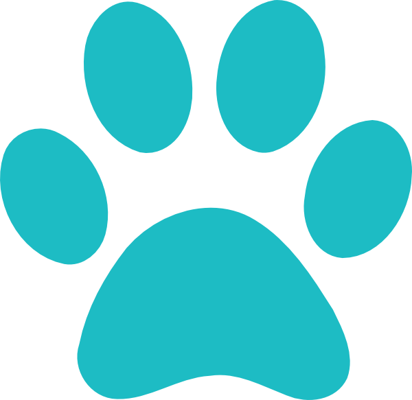 Teal Paw Print clip art - vector clip art online, royalty free ...