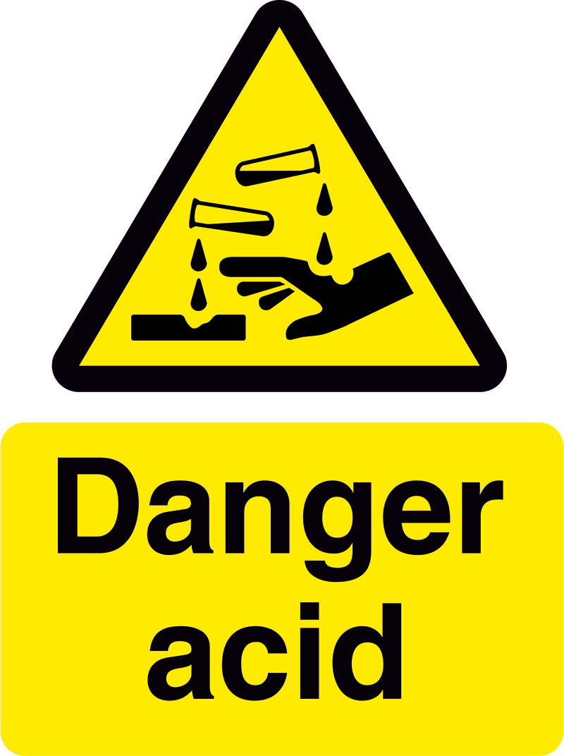 Danger Acid Health & safety chemical warning sign