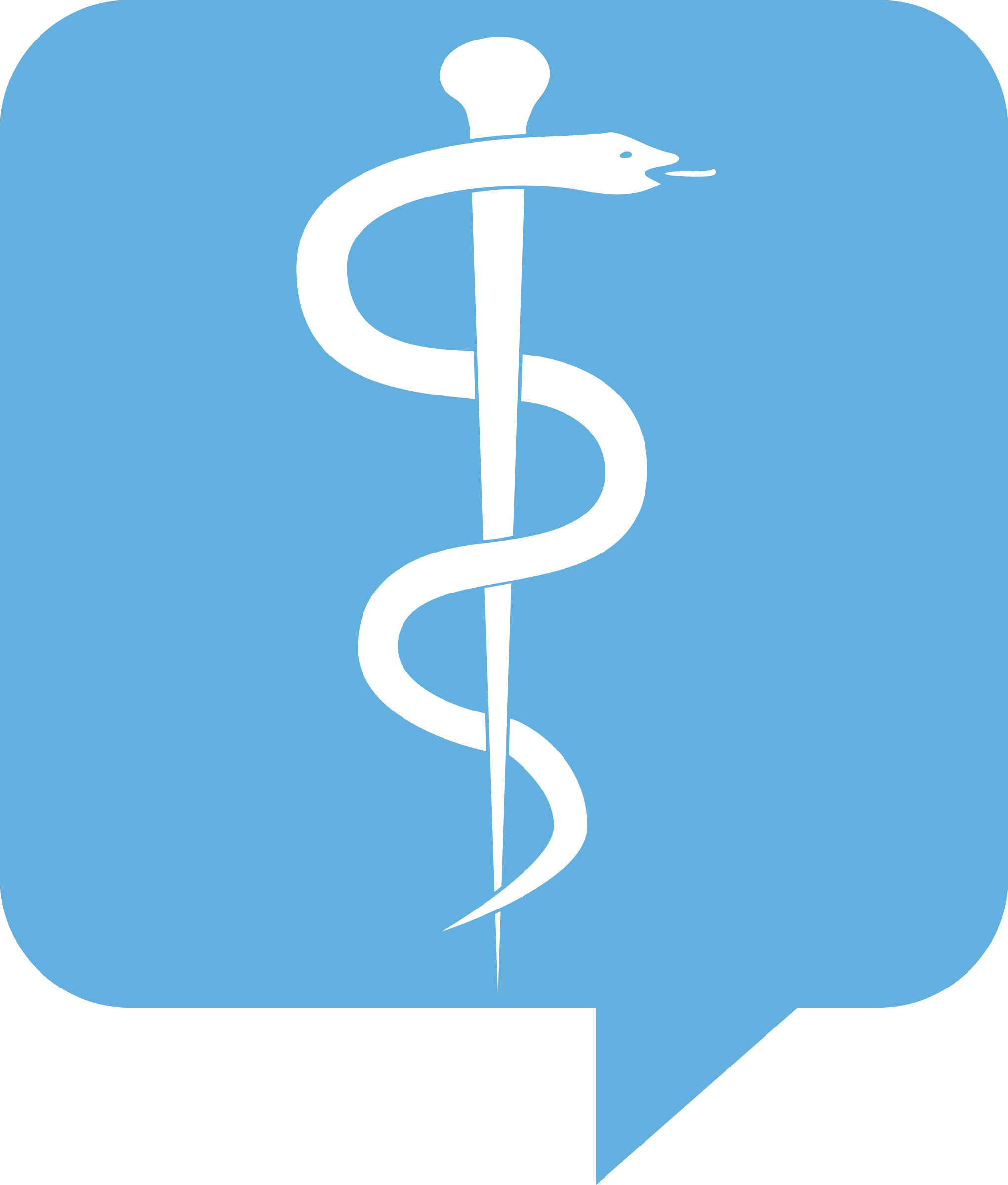 Clipart - Snake Pole Logo for Health.SE. No background. White snake