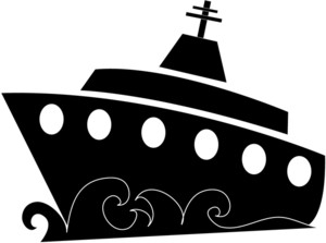 Cruise Ship Black And White Clipart